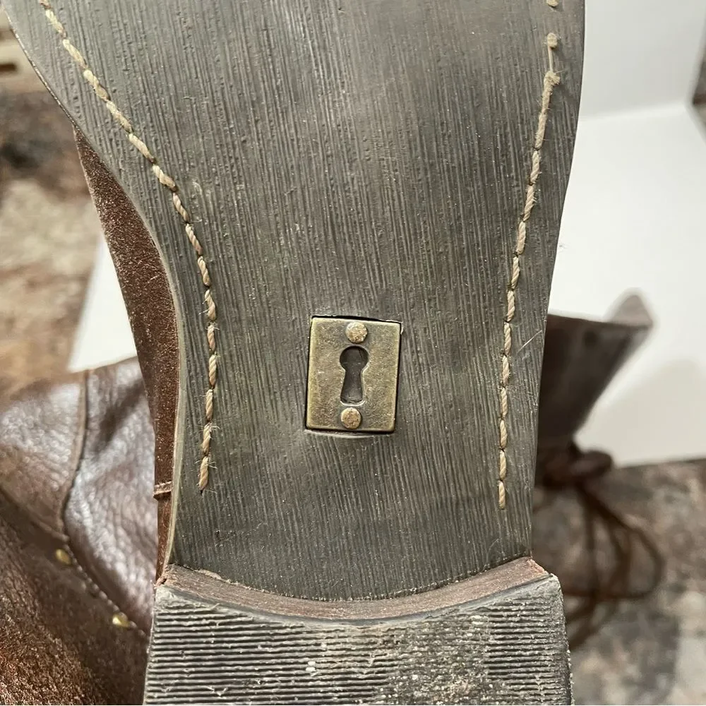 Anthropologie Schuler & Sons Brass Tracks Leather Boots